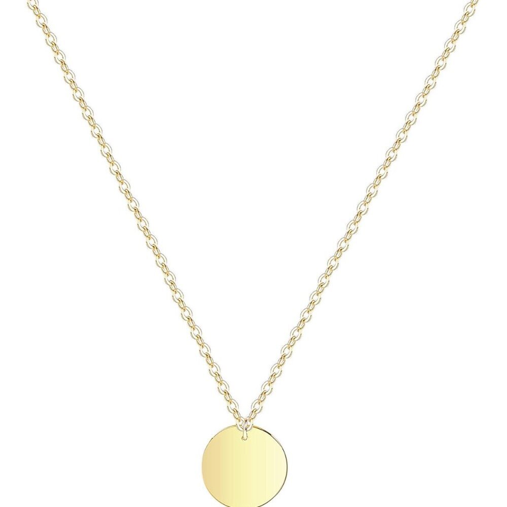 Dainty Bar Necklace for Women,Gold/Silver Cute Delicate Disc Necklcace,Trendy El - Picture 2 of 8